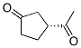 Structure of Cyclopentanone,3-acetyl-, (3R)-