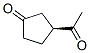 Structure of Cyclopentanone,3-acetyl-, (3S)-