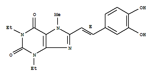 Structure of (8E)-1,3-diethyl-8-[(2Z)-2-(3-hydroxy-4-oxocyclohexa-2,5-dien-1-ylidene)ethylidene]-7-methyl-3,7,8,9-tetrahydro-1H-purine-2,6-dione