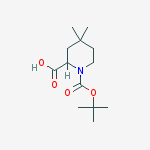 1-(tert-butoxycarbonyl)-4,4-dimethylpiperidine-2-carboxylic acid结构式