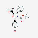 Structure of (2R,4S,5R)-2-(4-methoxyphenyl)-3-[(2-methylpropan-2-yl)oxycarbonyl]-4-phenyl-1,3-oxazolidine-5-carboxylic acid