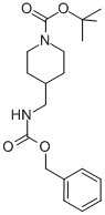 Structure of N-BOC-4(benzyloxycarbonylaminomethyl)piperidine, 98 %