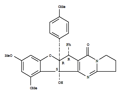 Structure of 5H-Benzofuro[2',3':4,5]cyclopenta[1,2-d]pyrrolo[1,2-a]pyrimidin-5-one,1,2,3,6,6a,11b-hexahydro-11b-hydroxy-9,11-dimethoxy-6a-(4-methoxyphenyl)-6-phenyl-,[6R-(6a,6aa,11ba)]-
