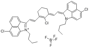 Structure of 1-BUTYL-2-[2-[3-[(1-BUTYL-6-CHLOROBENZ[CD]INDOL-2(1H)-YLIDENE)ETHYLIDENE]-2-CHLORO-1-CYCLOHEXEN-1-YL]ETHENYL]-6-CHLOROBENZ[CD]INDOLIUM TETRAFLUOROBORATE