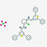 Structure of 4-(2-(2-chloro-3((2,6-diphenyl-4H-*thiopyran-4-yl