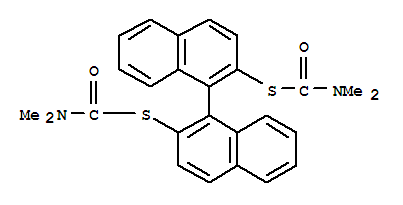Structure of Carbamothioic acid, dimethyl-, S,S-1,1-binaphthalene-2,2-diyl ester