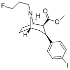 Structure of 8-AZABICYCLO[3.2.1]OCTANE-2-CARBOXYLIC ACID, 8-(3-FLUOROPROPYL)-3-(4-IODOPHENYL)-, METHYL ESTER (1R,2S,3S,5S)-