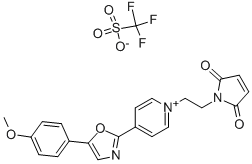 Structure of 1-[2-(MALEIMIDO)ETHYL]-4-[5-(4-METHOXYPHENYL)-2-OXAZOLYL]PYRIDINIUM TRIFLATE