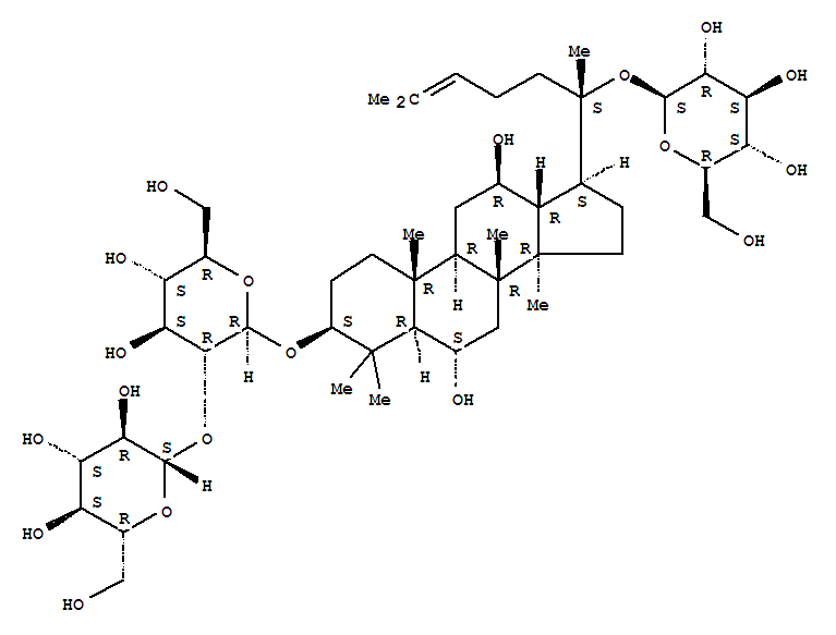Structure of Dammarane,b-D-glucopyranoside deriv.