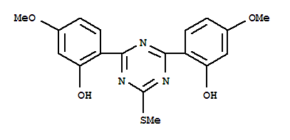 Phenol, 2,2-6-(methylthio)-1,3,5-triazine-2,4-diylbis5-methoxy-结构式