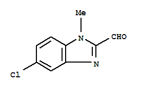 Structure of 1H-Benzimidazole-2-carboxaldehyde,5-chloro-1-methyl-