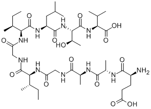 Structure of H-GLU-ALA-ALA-GLY-ILE-GLY-ILE-LEU-THR-VAL-OH