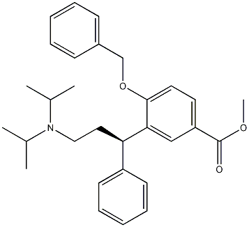 Structure of 3-[(1R)-3-[Bis(1-methylethyl)amino]-1-phenylpropyl]-4-(phenylmethoxy)benzoic acid methyl ester
