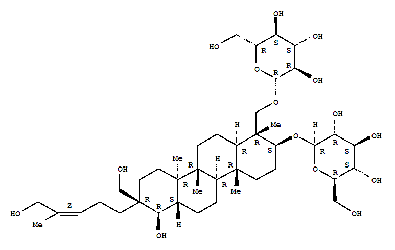 Structure of b-D-Glucopyranoside, (3b,4a,18b,19Z)-18,28,29-trihydroxy-18,19-secolup-19-ene-3,23-diyl bis-