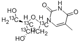[1,2,3,4,5-13C5]THYMIDINE结构式