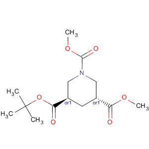 1,3,5-Piperidinetricarboxylic acid, 1-(1,1-dimethylethyl) 3,5-dimethylester, (3R,5R)-rel-结构式