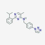 Structure of 4-​Pyrimidinamine, 5-​methyl-​2-​[2-​(1-​methylethyl)​phenyl]​-​N-​[[4-​(1H-​1,​2,​3-​triazol-​1-​yl)​phenyl]​methyl]​-