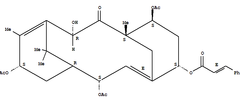 Structure of 2-Propenoicacid, 3-phenyl-,2,7,13-tris(acetyloxy)-10-hydroxy-8,12,15,15-tetramethyl-9-oxotricyclo[9.3.1.14,8]hexadeca-3,11-dien-5-ylester, [1R-[1R*,2S*,3E,5S*(E),7S*,8S*,10R*,13S*]]-