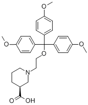 Structure of 1-[2-[TRIS(4-METHOXYPHENYL)METHOXY]ETHYL]-(S)-3-PIPERIDINECARBOXYLIC ACID