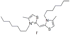Structure of 3-heptyl-2-[(3-heptyl-4-methyl-3H-thiazol-2-ylidene)methyl]-4-methylthiazolium iodide