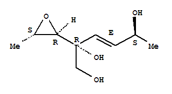 Structure of 3-Hexene-1,2,5-triol,2-(3-methyloxiranyl)-, [2R-[2a(2R*,3E,5S*),3b]]-