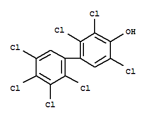 Structure of (1,1'-Biphenyl)-4-ol, 2,2',3,3',4',5,5'-heptachloro-