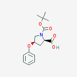 Structure of (2R,4R)-1-(tert-Butoxycarbonyl)-4-phenoxypyrrolidine-2-carboxylic acid
