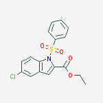 1H-Indole-2-carboxylic acid, 5-chloro-1-(phenylsulfonyl)-, ethyl ester结构式