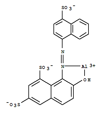 Structure of [7-hydroxy-8-[(4-sulpho-1-naphthyl)azo]naphthalene-1,3-disulphonato(3-)]aluminium