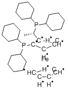 (S)-(+)-L-[(R)-2-( 二环己基膦基) 三戊铁基]乙基二环己基膦结构式