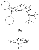 Structure of (R)-(-)-1-[(S)-2-(DICYCLOHEXYLPHOSPHINO)FERROCENYL]ETHYLDI-T-BUTYLPHOSPHINE