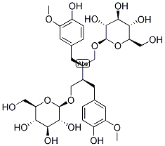 2,3-双(3-甲氧基-4-羟基苄基)丁烷-1,4-二醇 1,4-二葡萄糖甙结构式
