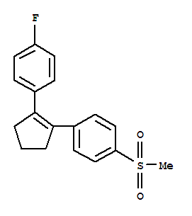 1-Fluoro-4-[2-(4-methylsulfonylphenyl)-1-cyclopenten-1-yl]benzene结构式