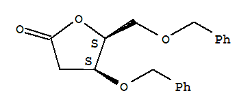 Structure of L-threo-Pentonic acid, 2-deoxy-3,5-bis-O-(phenylmethyl)-, .gamma.-lactone