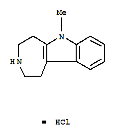 Structure of Azepino[4,5-b]indole,1,2,3,4,5,6-hexahydro-6-methyl-, hydrochloride (1:1)