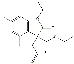 2-(2,4-二氟苯基)-2-丙烯基-丙二酸二乙酯结构式