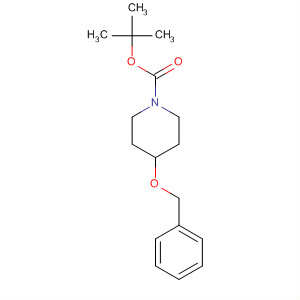 Structure of 1-Piperidinecarboxylic acid, 4-(phenylmethoxy)-, 1,1-dimethylethyl ester