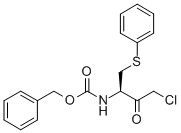 (R)-(-)-3-(苄氧羰基氨基)-1-氯-4-苯硫基-2-丁酮结构式