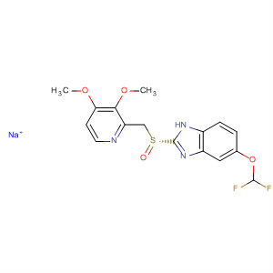 1H-Benzimidazole,5-(difluoromethoxy)-2-[(R)-[(3,4-dimethoxy-2-pyridinyl)methyl]sulfinyl]-,sodium salt结构式