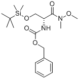 Structure of (R)-2-(CBZ-AMINO)-3-(TERT-BUTYL-DIMETHYLSILYLOXY)-N-METHOXY-N-METHYLPROPANAMIDE