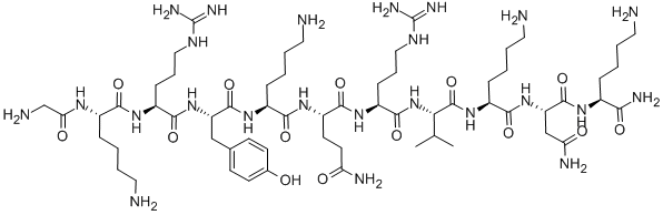 Structure of PACAP-38 (28-38) (HUMAN, CHICKEN, MOUSE, OVINE, PORCINE, RAT)