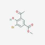 Structure of methyl 3-acetyl-5-bromo-4-hydroxybenzoate