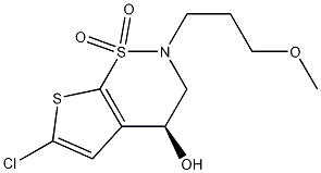 Structure of (4S)-6-chloro-2-(3-methoxypropyl)-1,1-dioxo-3,4-dihydrothieno[3,2-e]thiazin-4-ol