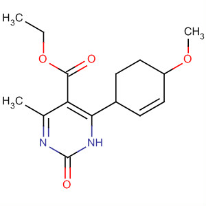 Chemical structure of 5-Pyrimidinecarboxylic acid,1,2,3,4-tetrahydro-4-(4-methoxyphenyl)-6-methyl-2-oxo-, ethyl ester