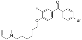 Structure of (4-BROMOPHENYL)[3-FLUORO-4-[[6-(METHYL-2-PROPENYLAMINO)HEXYL]OXY]PHENYL]-METHANONE