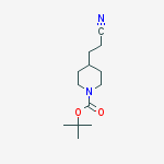 Structure of 1-Piperidinecarboxylic acid, 4-(2-cyanoethyl)-, 1,1-dimethylethyl ester