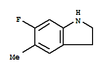 Structure of 1H-Indole,6-fluoro-2,3-dihydro-5-methyl-