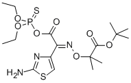 O-(2-(2-氨基噻唑-4-基)-2-((1-叔丁氧羰基-1-甲基乙氧基)亚氨基)乙酰基) O,O-二乙基硫代磷酸酯结构式