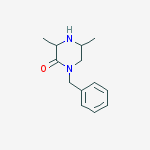 Structure of (3R,5R)-1-benzyl-3,5-dimethylpiperazin-2-one