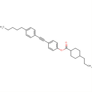 Structure of Cyclohexanecarboxylic acid, 4-propyl-, 4-[(4-pentylphenyl)ethynyl]phenylester, trans-